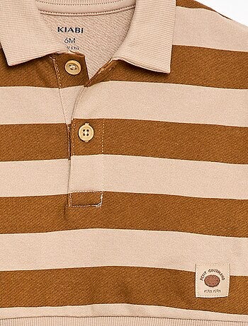 Felpa a righe con colletto polo