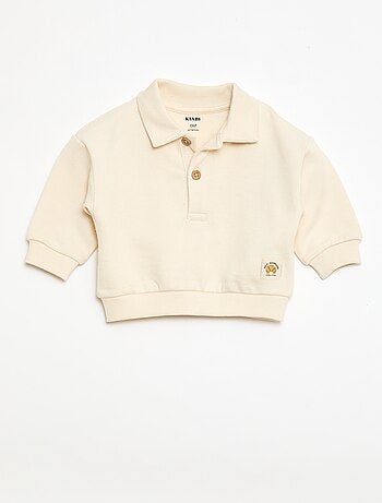 Felpa a righe con colletto polo