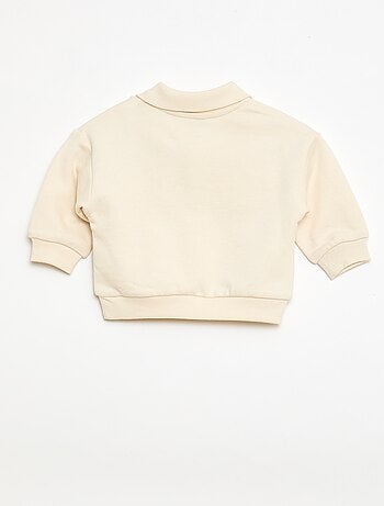 Felpa a righe con colletto polo