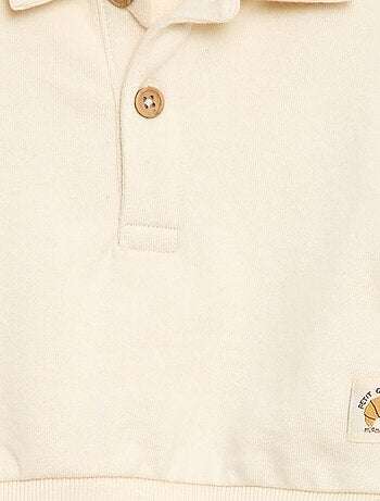 Felpa a righe con colletto polo