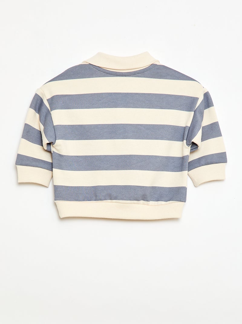 Felpa a righe con colletto polo Blu - Kiabi