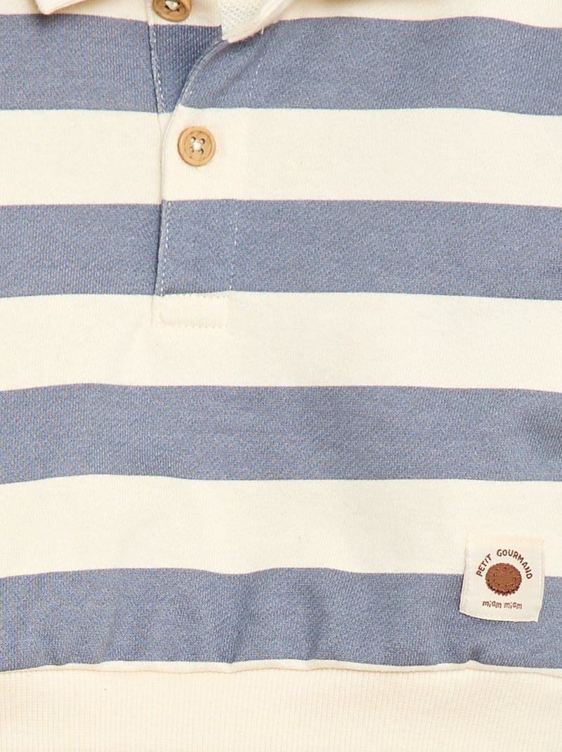 Felpa a righe con colletto polo Blu - Kiabi