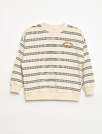 Felpa a righe con collo rotondo