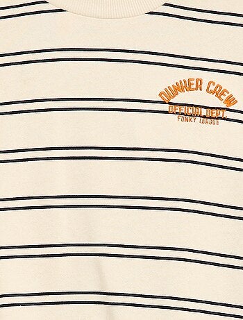 Felpa a righe con collo rotondo