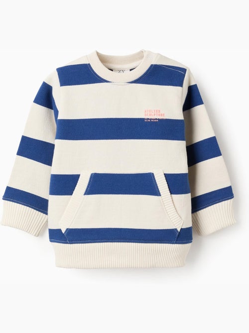 Felpa a righe con tasca a marsupio - Kiabi