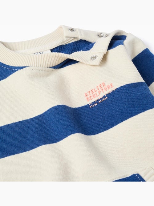 Felpa a righe con tasca a marsupio - Kiabi