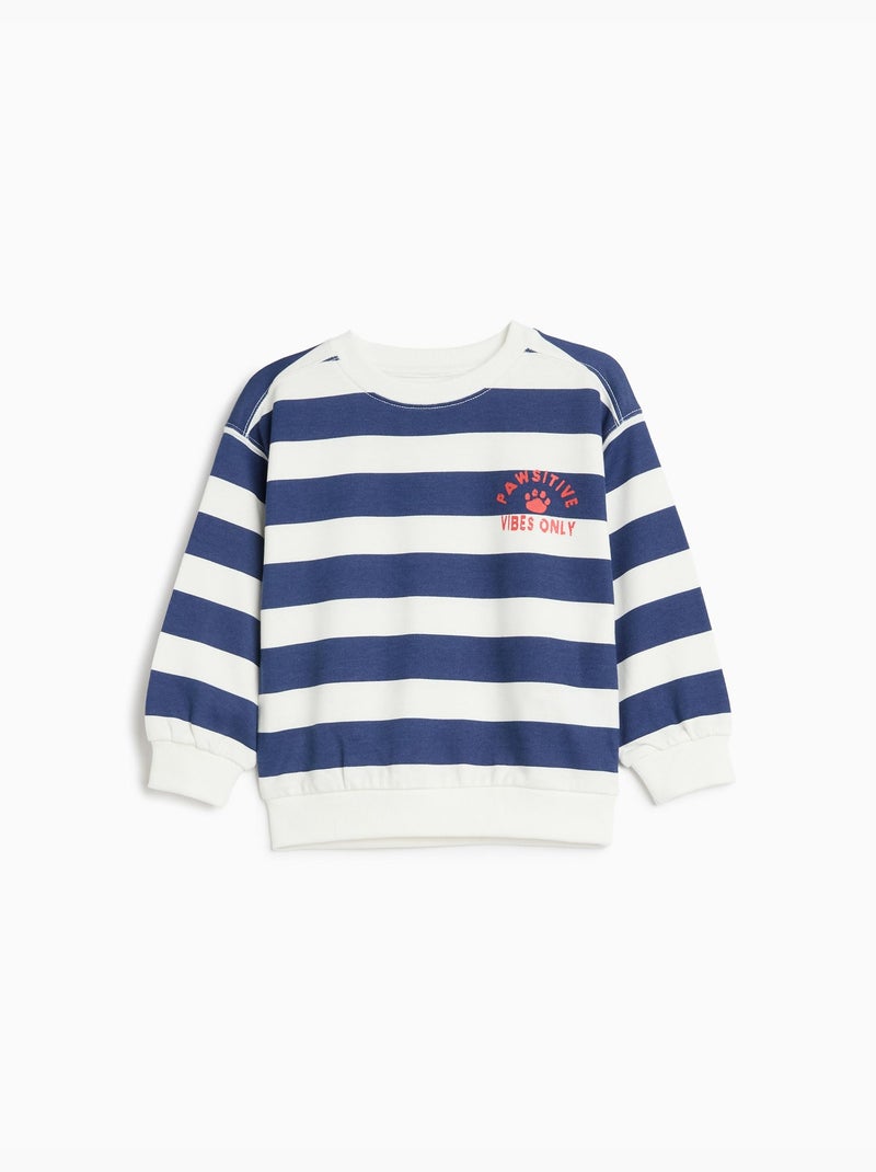 Felpa a righe in spugna, mo fashion Blu - Kiabi