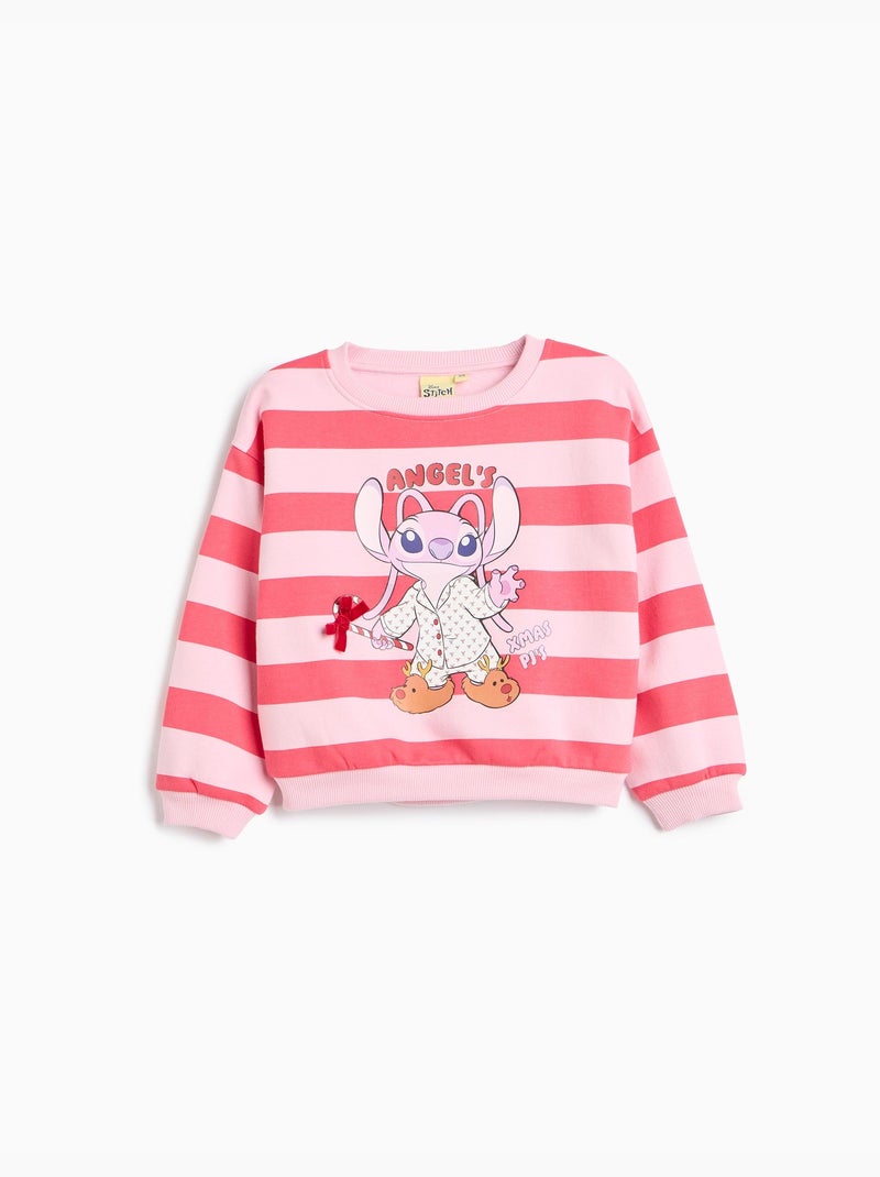 Felpa a righe « stitch » ©disney, mo fashion Rosa - Kiabi