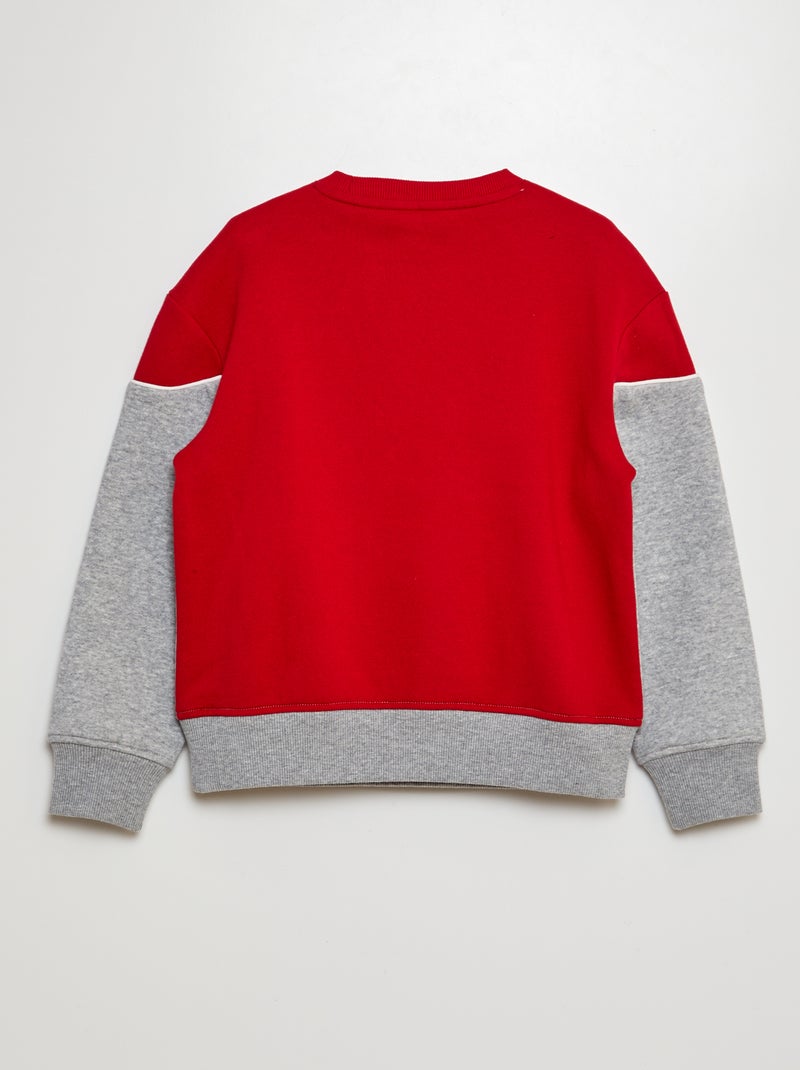 Felpa a scollo tondo bicolore GRIGIO - Kiabi