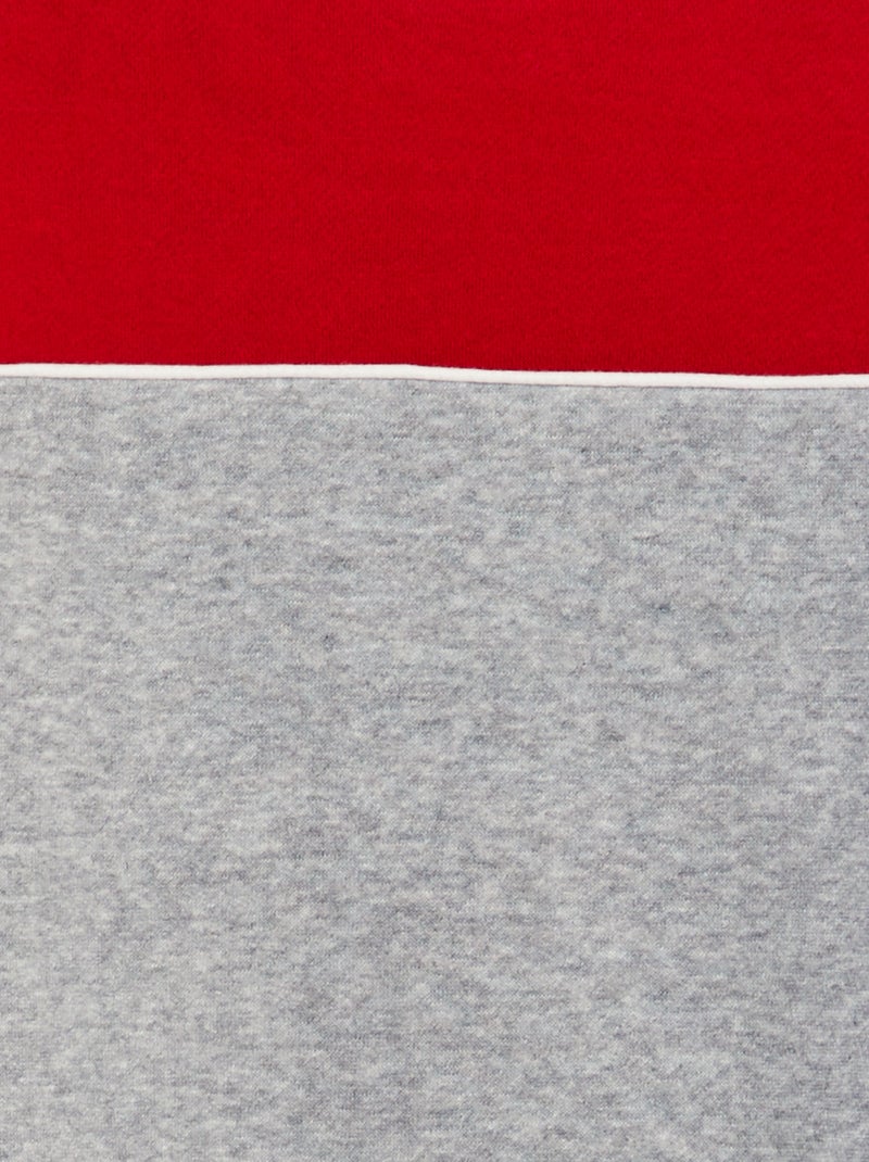 Felpa a scollo tondo bicolore GRIGIO - Kiabi