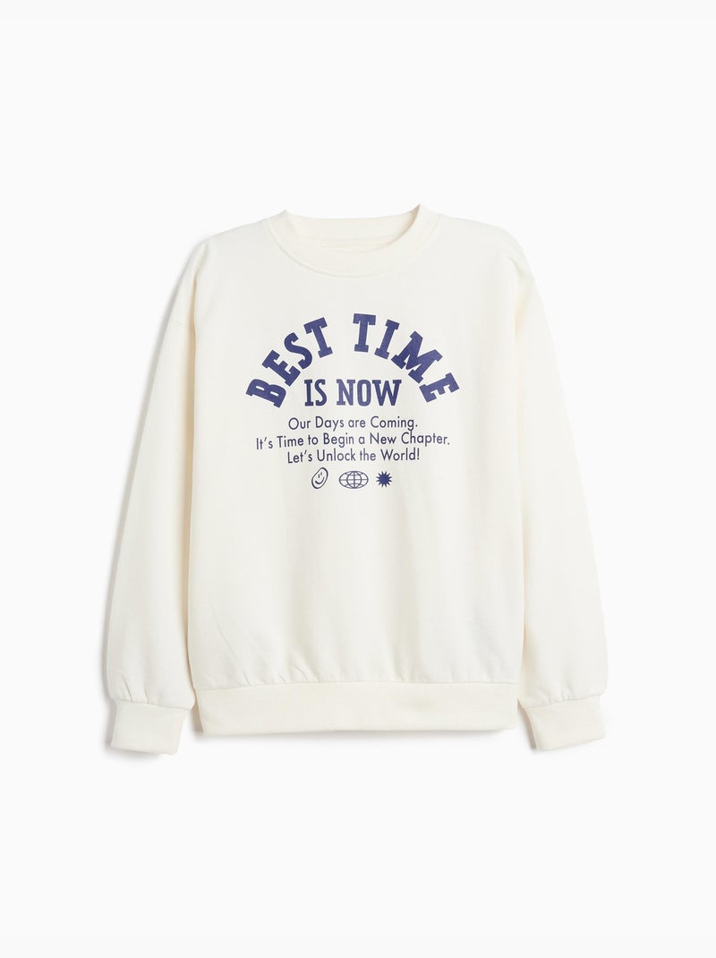 Felpa a spugno, mo fashion Bianco - Kiabi
