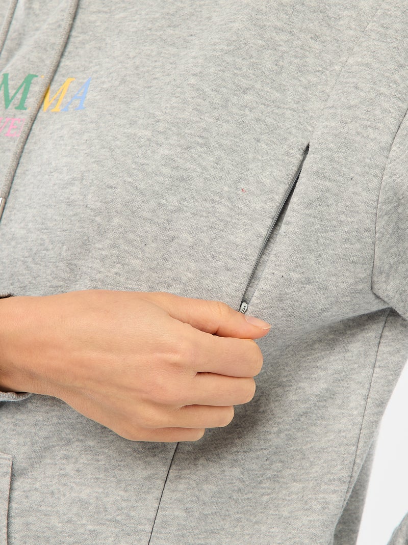 Felpa allattamento con cappuccio Bianco - Kiabi