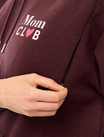 Felpa allattamento con cappuccio