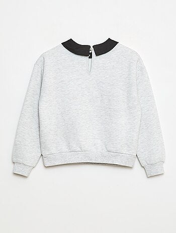 Felpa ampia con collo a strass