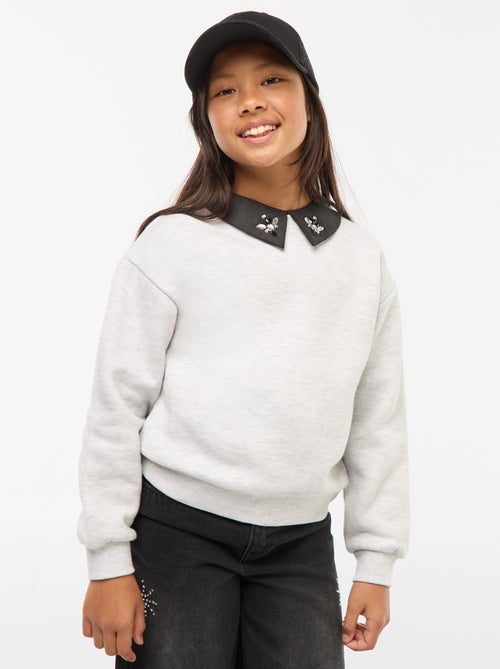 Felpa ampia con collo a strass - Kiabi