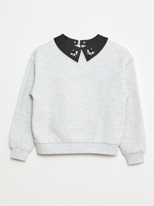 Felpa ampia con collo a strass - Kiabi