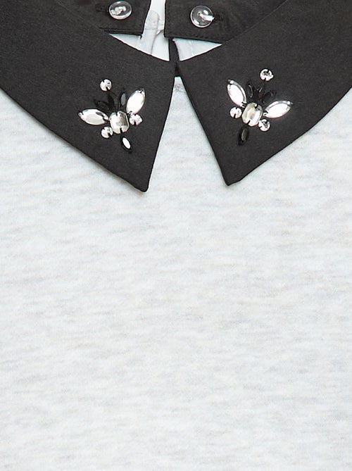 Felpa ampia con collo a strass - Kiabi