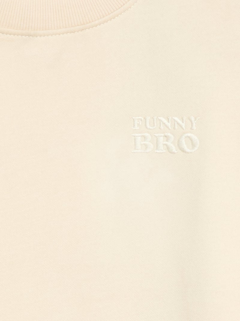 Felpa ampia con motivo "brother" Beige - Kiabi