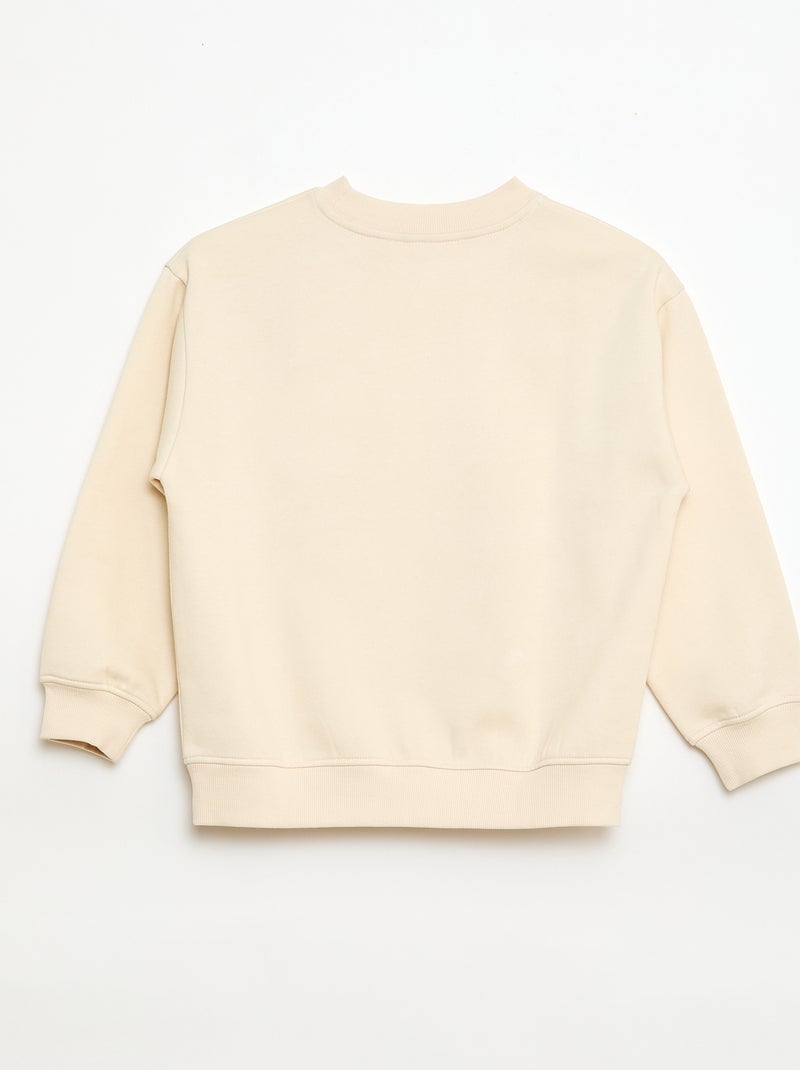 Felpa ampia con motivo "brother" Beige - Kiabi