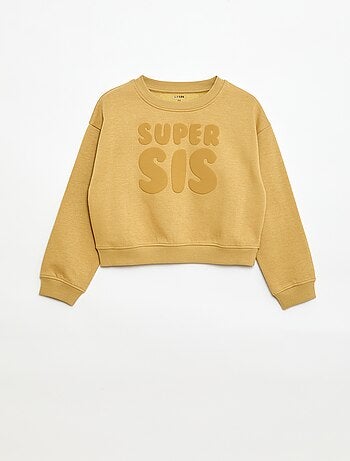Felpa ampia con motivo sister