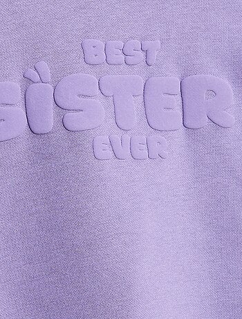 Felpa ampia con motivo sister