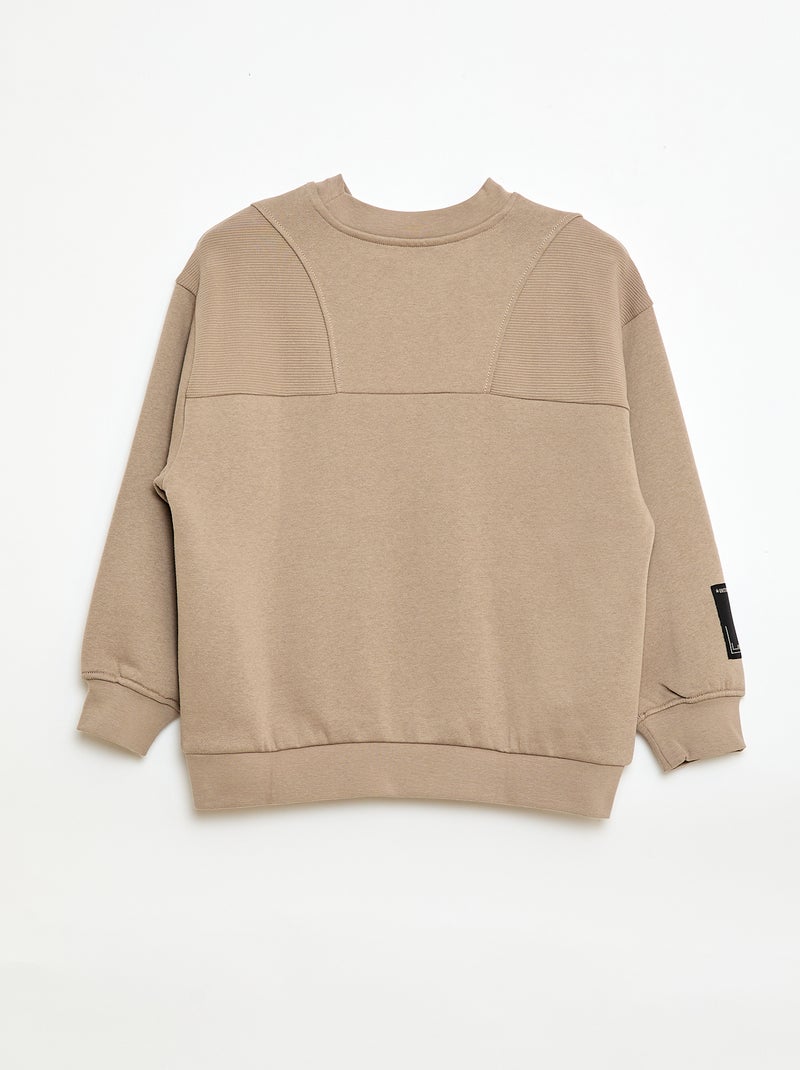 Felpa ampia in felpa garzata Rosso - Kiabi