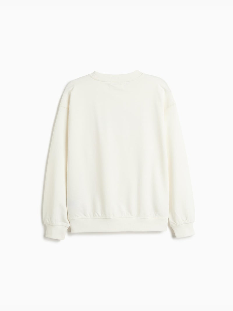 Felpa ampia, mo fashion Bianco - Kiabi