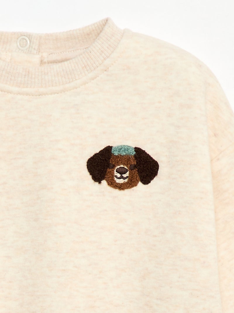 Felpa animata a maniche lunghe Beige - Kiabi