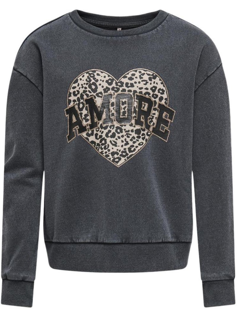Felpa Bambina con Cappuccio Kids ONLY Grigio argentato - Kiabi