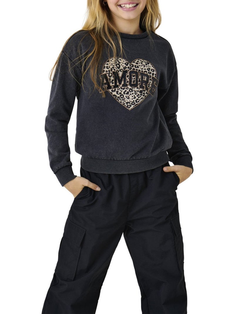 Felpa Bambina con Cappuccio Kids ONLY Grigio argentato - Kiabi