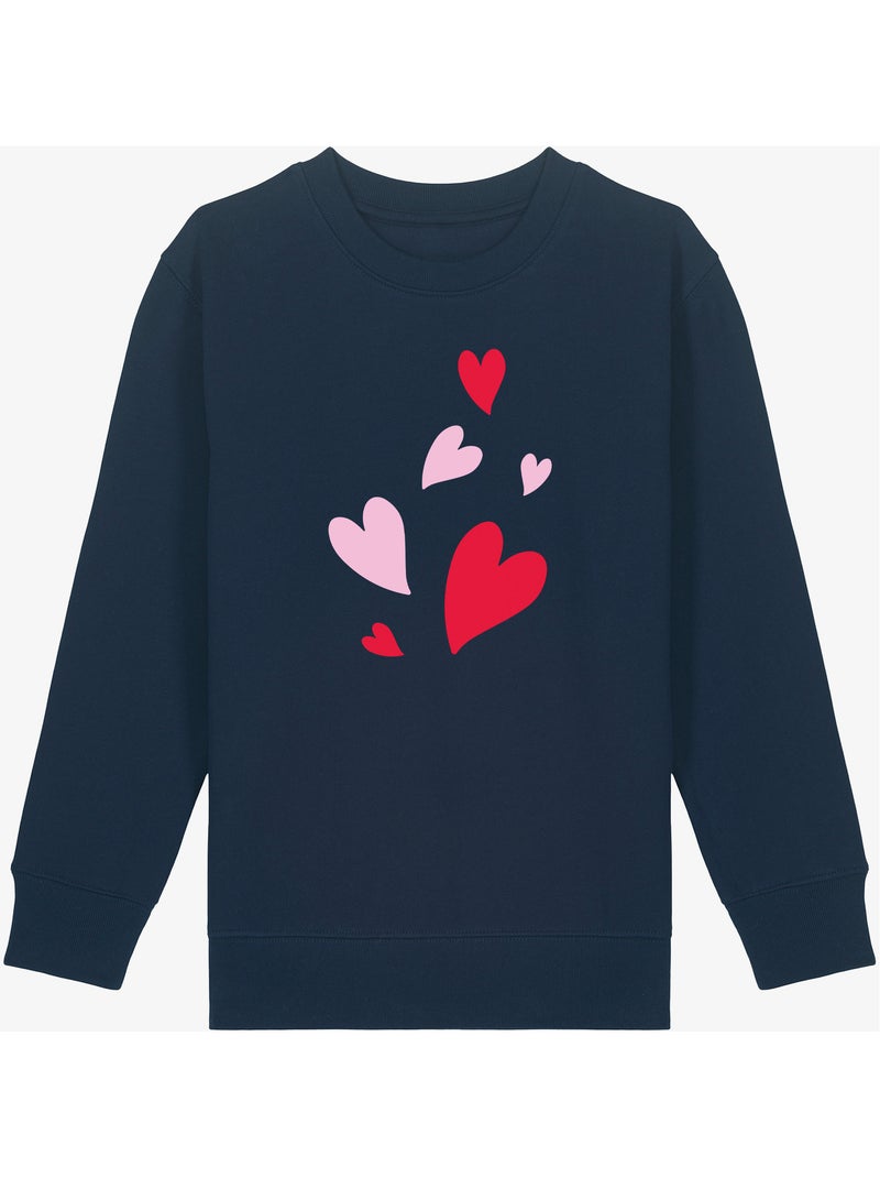 Felpa bambino BACK MANY HEARTS Blu marino - Kiabi