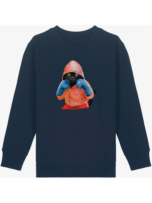 Felpa bambino BOXING CAT BLACK - Kiabi