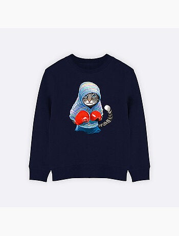Felpa bambino BOXING CAT GREY