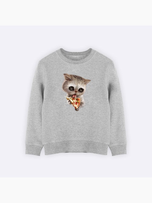 Felpa bambino CAT LOVES PIZZA - Kiabi