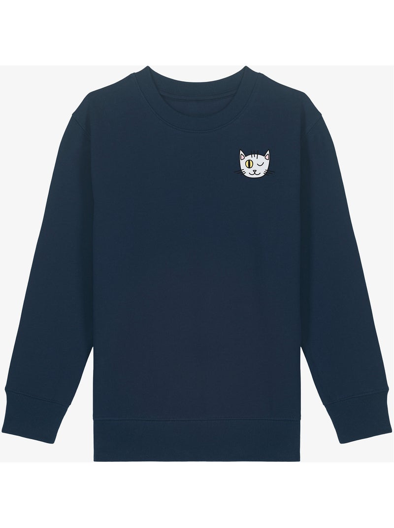 Felpa bambino CHAT CLIN DOEIL CŒUR Blu marino - Kiabi