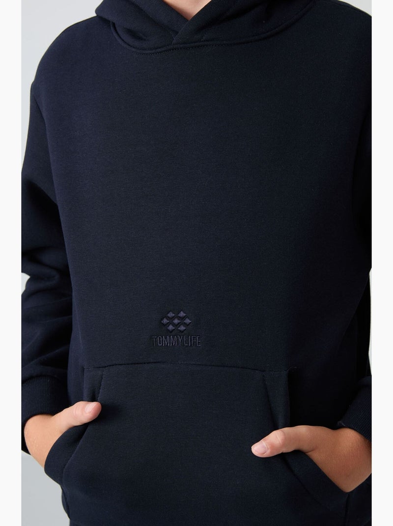 Felpa bambino con cappuccio tommy Blu marino - Kiabi