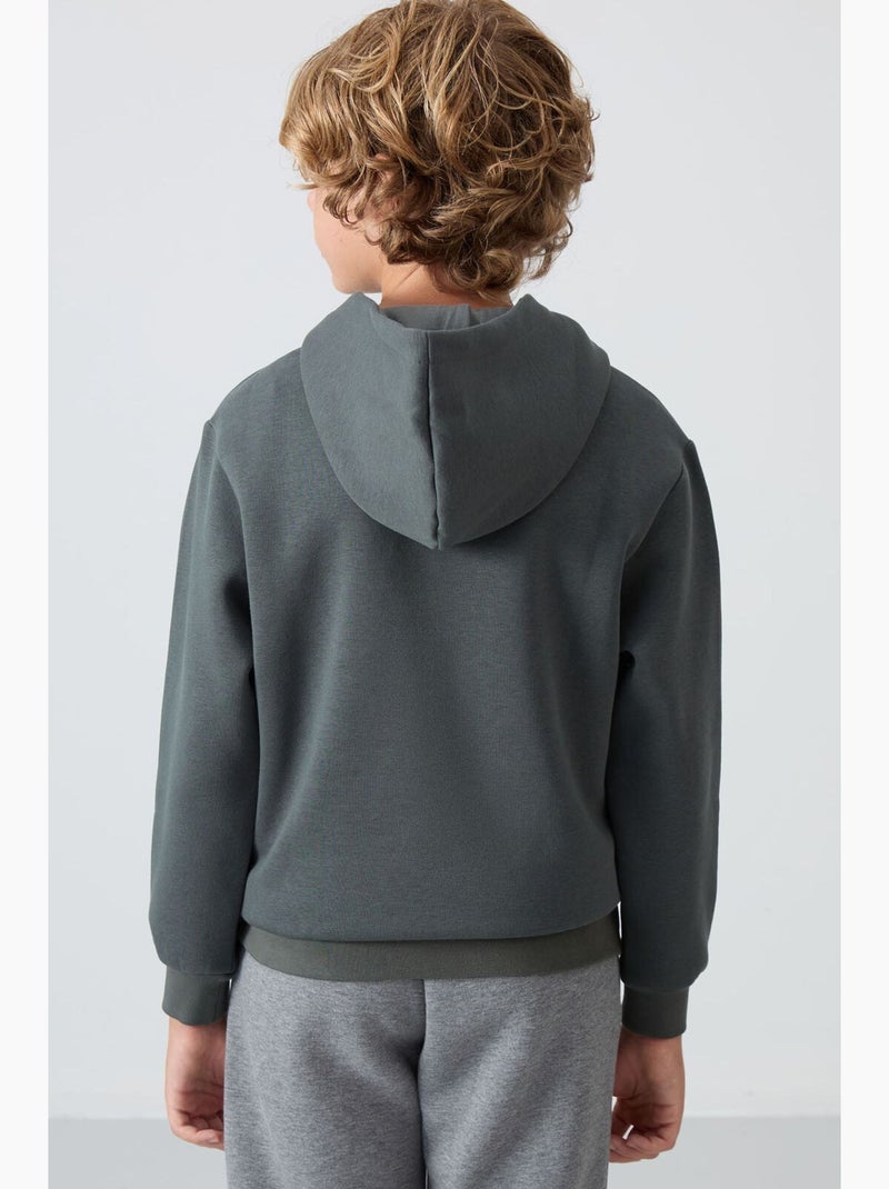 Felpa bambino con cappuccio tommy Verde scuro - Kiabi