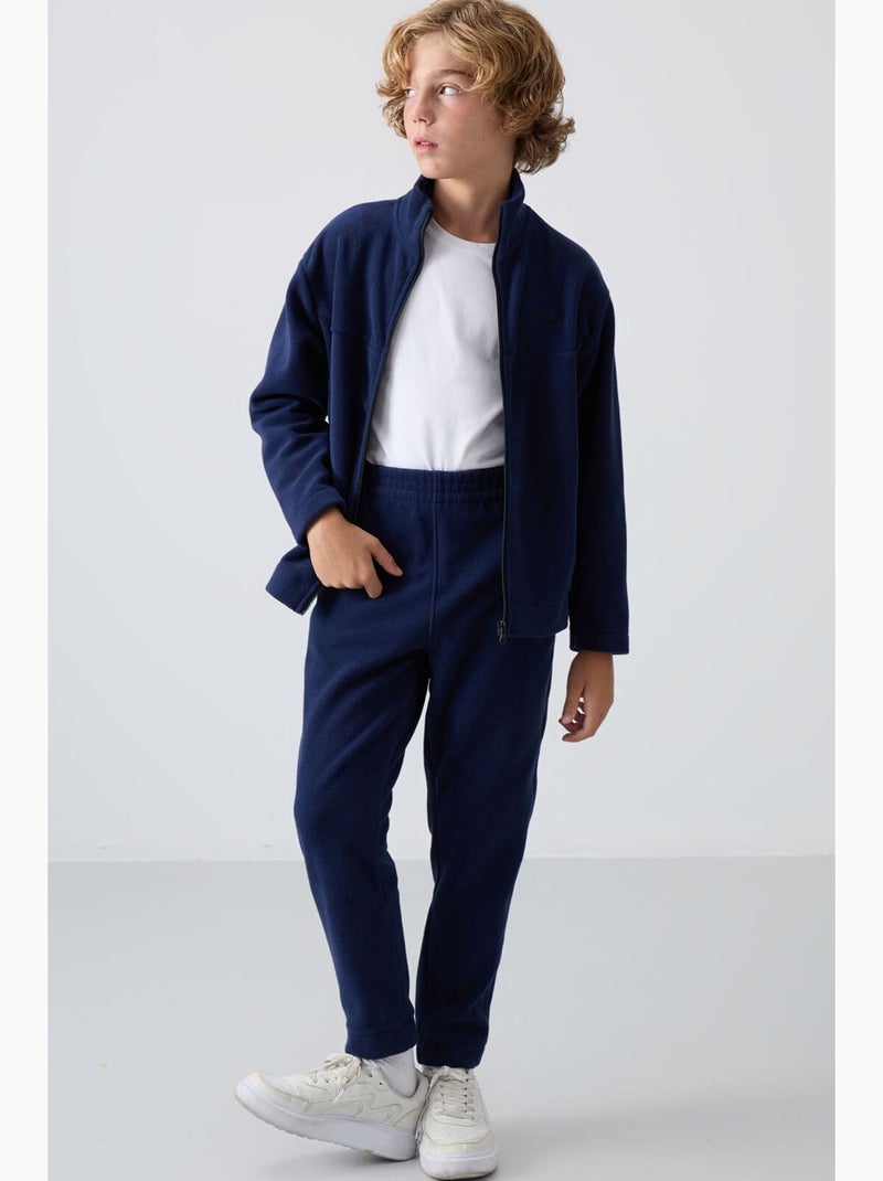 Felpa bambino con collo zip tommy Blu marino - Kiabi