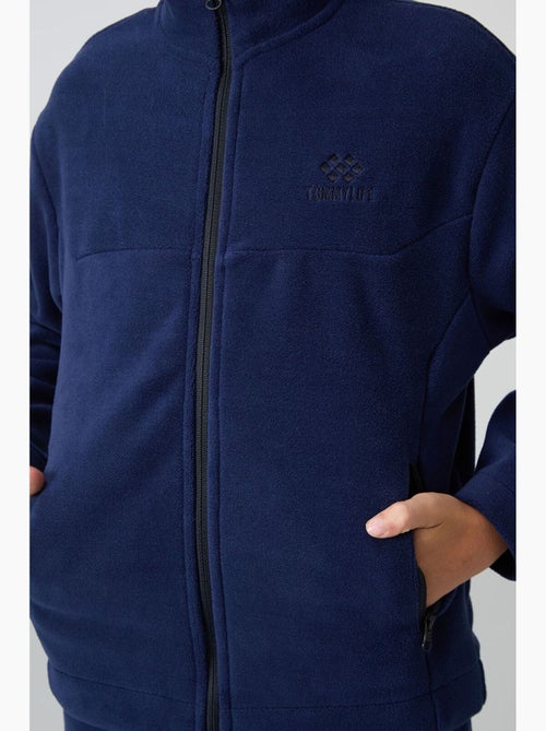 Felpa bambino con collo zip tommy - Kiabi