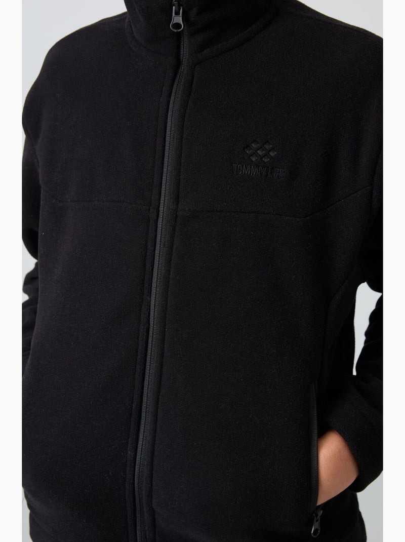 Felpa bambino con collo zip tommy Nero - Kiabi