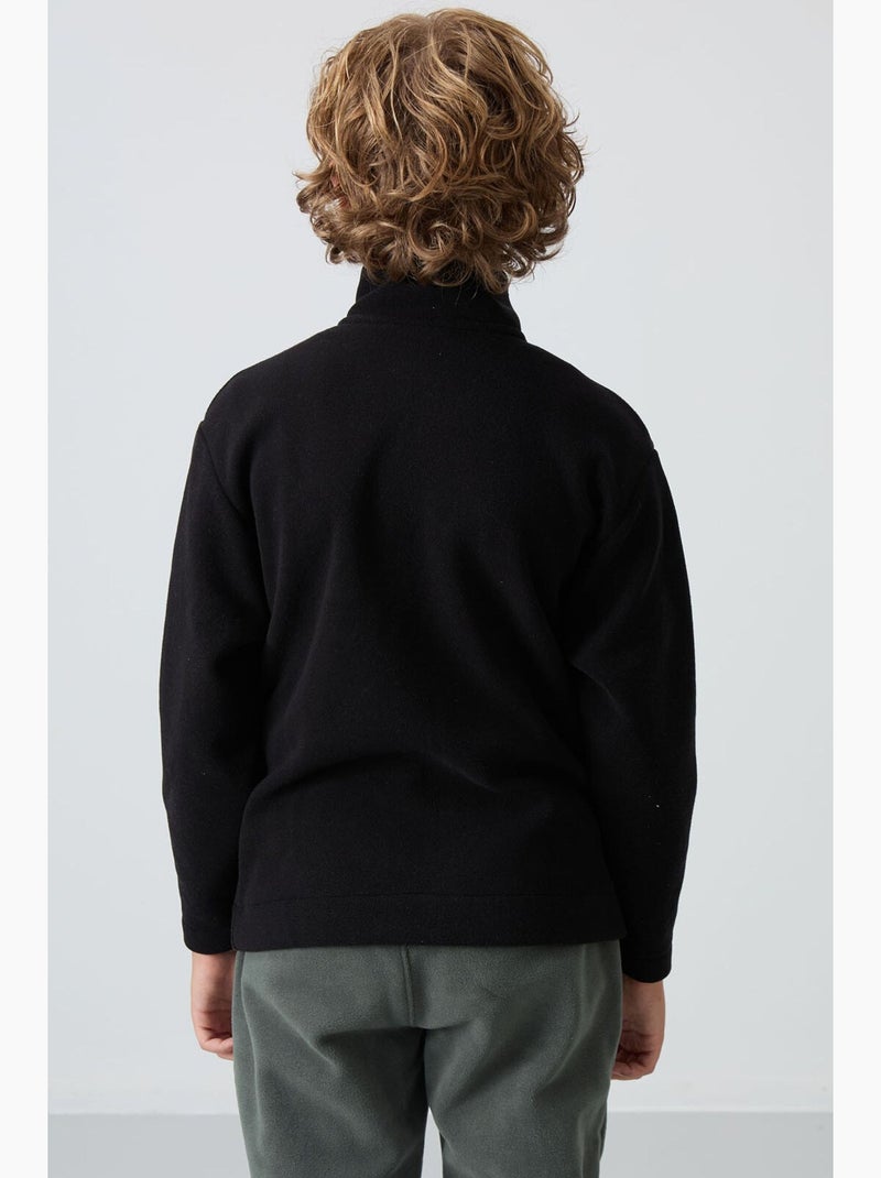 Felpa bambino con collo zip tommy Nero - Kiabi