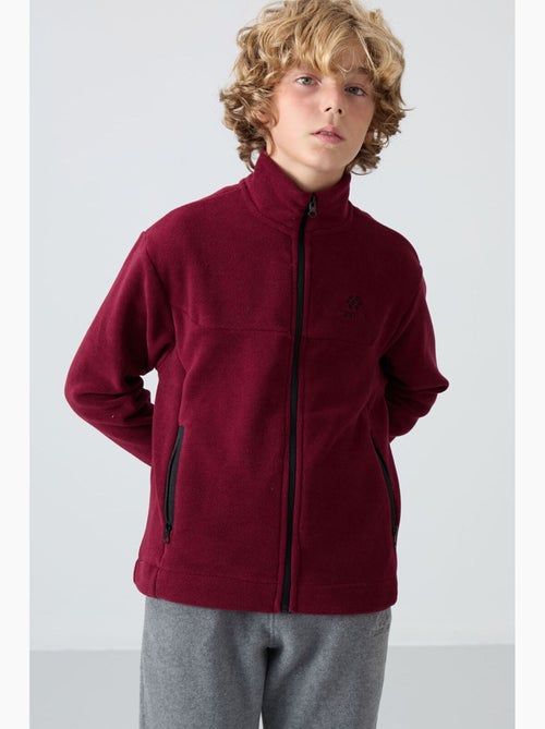 Felpa bambino con collo zip tommy - Kiabi