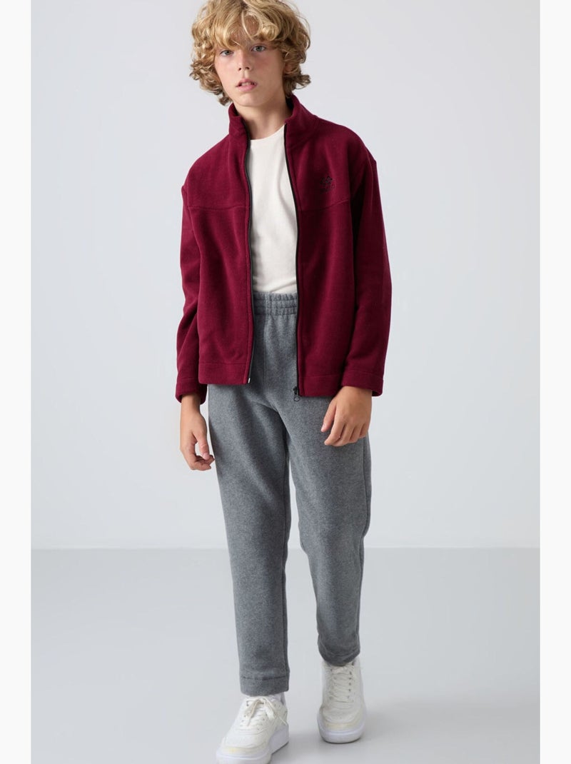 Felpa bambino con collo zip tommy Rosso bordeaux - Kiabi