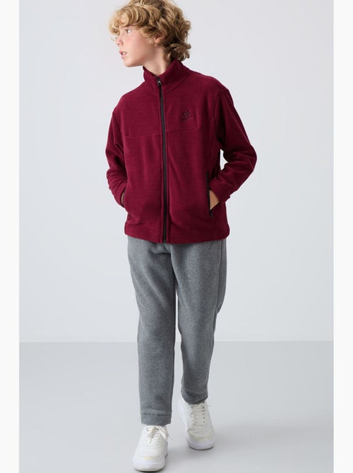 Felpa bambino con collo zip tommy - Kiabi