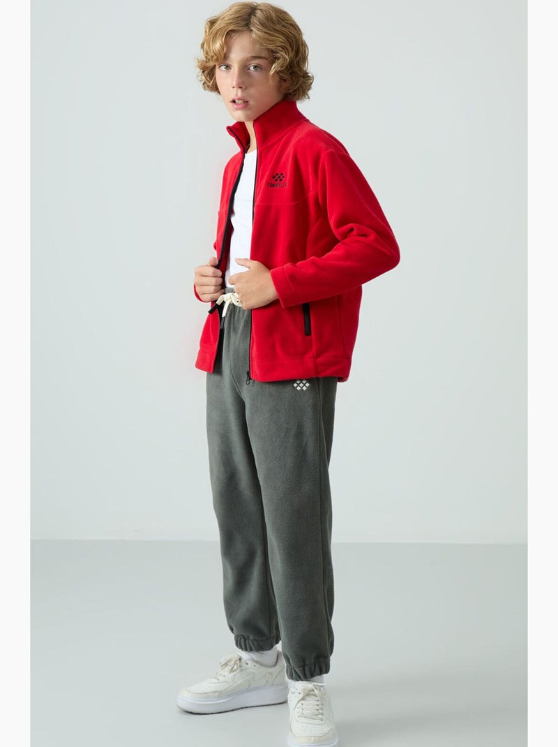 Felpa bambino con collo zip tommy Rosso - Kiabi
