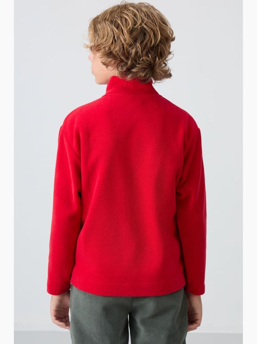 Felpa bambino con collo zip tommy - Kiabi