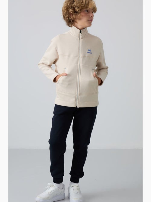 Felpa bambino con collo zip tommy - Kiabi