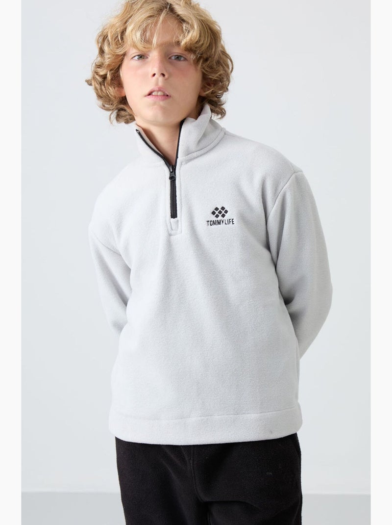 Felpa bambino con mezza zip tommy Bianco - Kiabi