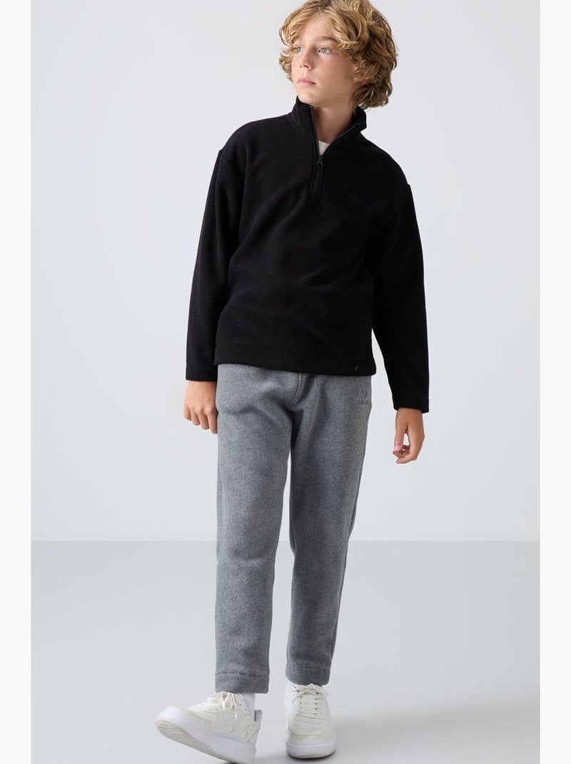 Felpa bambino con mezza zip tommy Grigio - Kiabi
