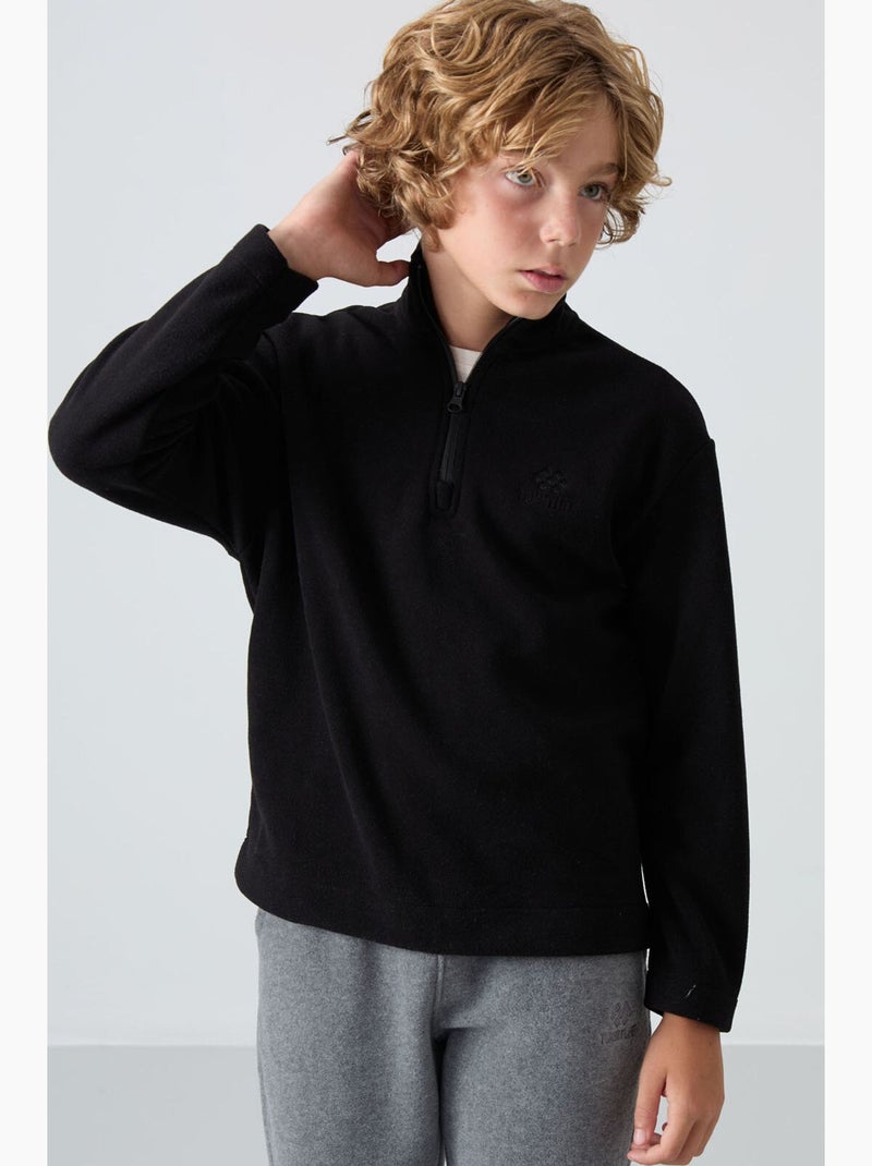 Felpa bambino con mezza zip tommy Grigio - Kiabi